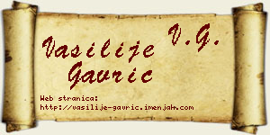 Vasilije Gavrić vizit kartica